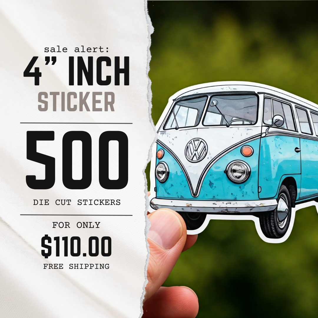 4  inch  500  Custom stickers promo